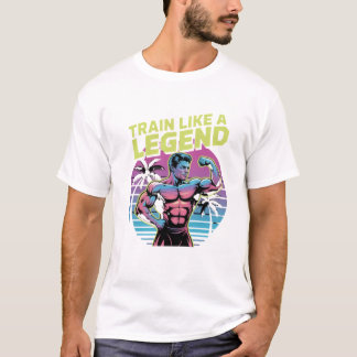 レジェンドのようにトレーニングしよう - レトロなジムモチベーションパーカー Tシャツ