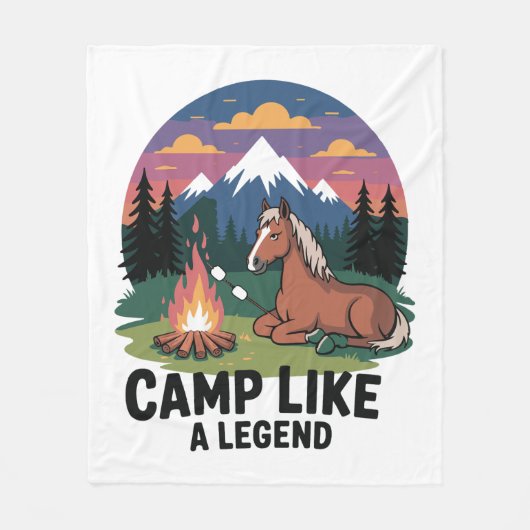 レジェンドキャンプのようなホースキャンプキャンプ フリースブランケット (正面)
