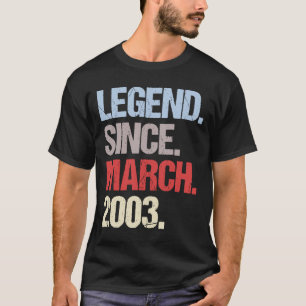 レジェンドセイト2003年3月ヴィンテージ誕生日 Tシャツ