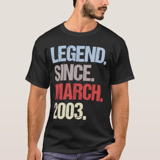 レジェンドセイト2003年3月ヴィンテージ誕生日 Tシャツ (正面)