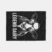 レジェンドデアリー、サングラスをしたクールな牛 フリースブランケット (正面(横))