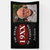 レジェンドバンの40歳の写真テンプレート誕生 横断幕 (縦)