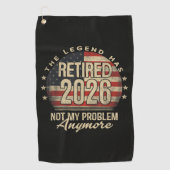 レジェンド引退 2026 おもしろい  ゴルフタオル (正面)