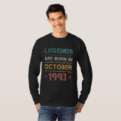 レジェンド生まれは1993年10月のレトロ誕生日Pr Tシャツ (正面フル)