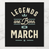 レジェンド生まれは3月から3月の誕生日 ワインラベル (シングルラベル)