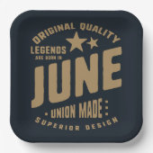 レジェンド生まれは6月のオリジナル品質 ペーパープレート (正面)