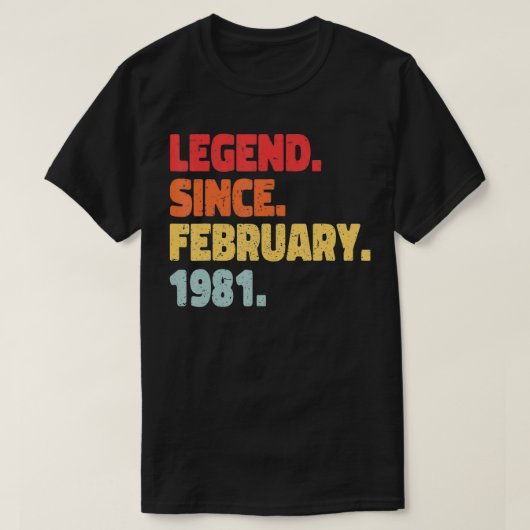 レジェンド生まれ1981年2月 Tシャツ (デザイン正面)