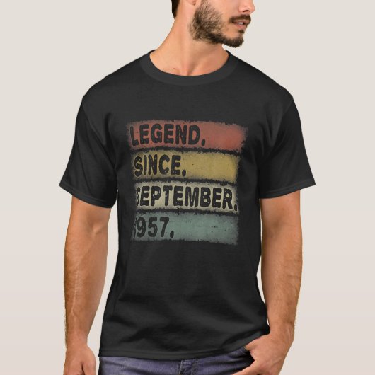 レジェンド1957年9月64日誕生日レトロメンズ64 Tシャツ (正面)