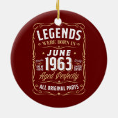 レジェンド1963年6月ギフト59歳59誕生日 セラミックオーナメント (裏面)
