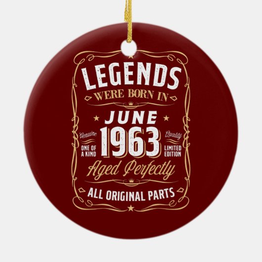 レジェンド1963年6月ギフト59歳59誕生日 セラミックオーナメント (裏面)