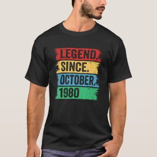 レジェンド1980年10月以来ヴィンテージレトロ40誕生 Tシャツ