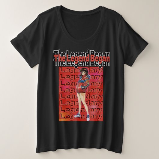 レジェンド・ビギンズ プラスサイズTシャツ (デザイン正面)