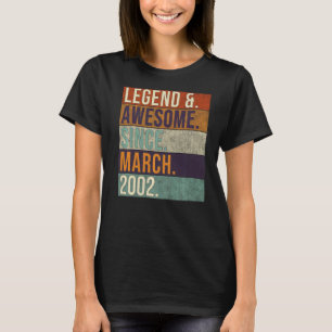 レジェンド&2002素晴らし年3月以来のレトロ誕生日B Tシャツ