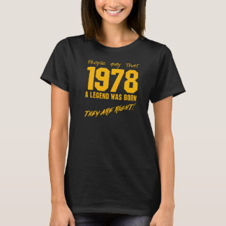 レジェン生まれト1978誕生日ヴィンテージお祝い Tシャツ