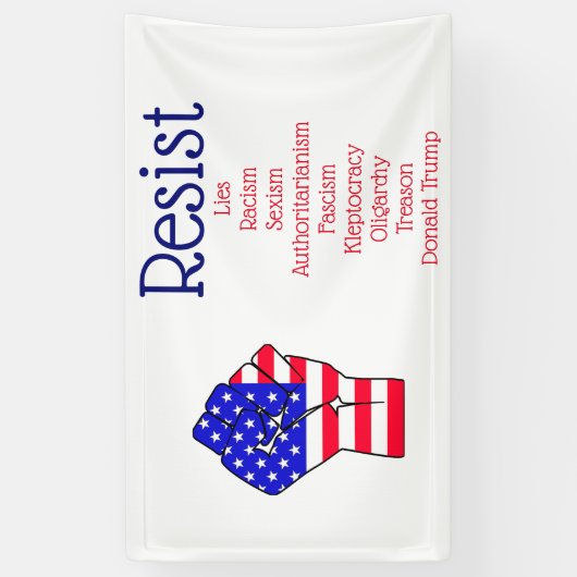 レジスアンチドナルドトランプ屋外の政治的 横断幕 (縦)