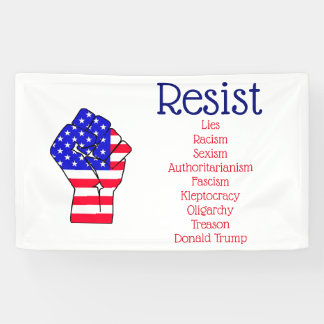 レジスアンチドナルドトランプ屋外の政治的 横断幕
