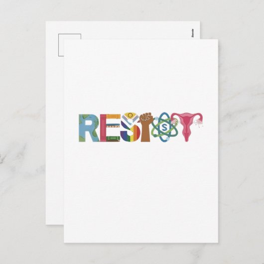 レジスシャツ耐性拳闘の抗議自由主義の シーズンポストカード (正面/裏面)