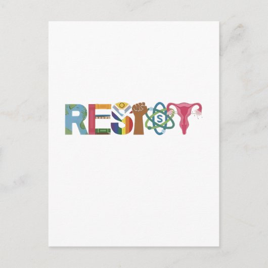 レジスシャツ耐性拳闘の抗議自由主義の シーズンポストカード (正面)