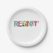 レジスシャツ耐性拳闘の抗議自由主義の ペーパープレート (正面)