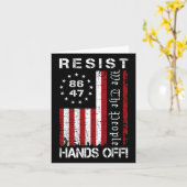 レジスタハンズオフ抗議86 47 8647抗議救D カード (黄色い花)