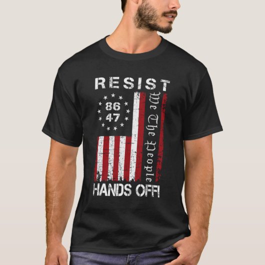 レジスタハンズオフ抗議86 47 8647抗議救D Tシャツ (正面)