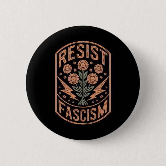 レジスタファシズム抗議トランプアンチトランプ9 缶バッジ (正面)