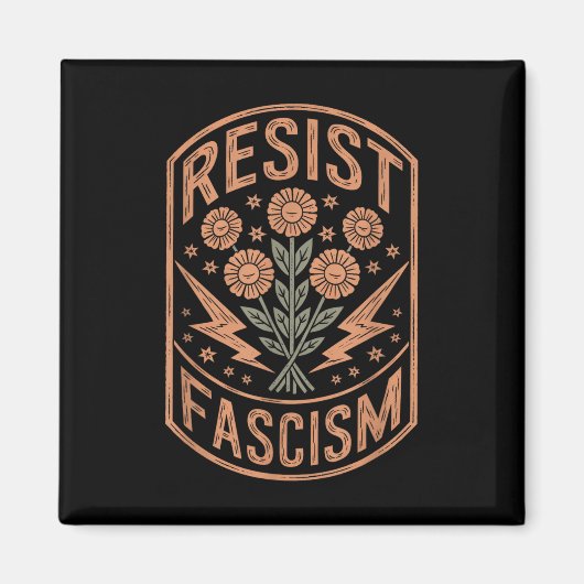 レジスタファシズム抗議トランプアンチトランプ_5 マグネット (正面)