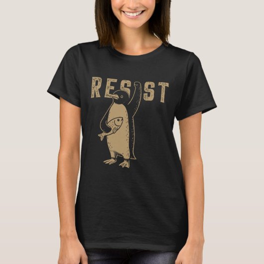 レジスタペンギン行動主義グラフィックアンチトランプ Tシャツ (正面)
