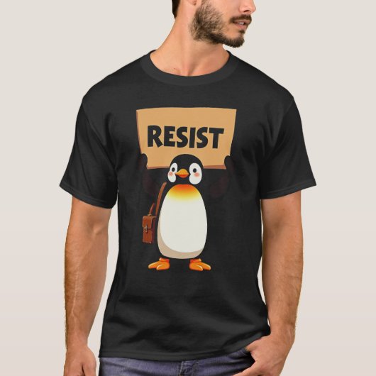 レジスタペンギン行動主義グラフィックデザイン Tシャツ (正面)