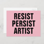 レジスタンスアーティスト耐性ピンク ポストカード (正面/裏面)