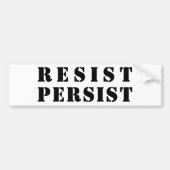 「レジスタンスパーシー」の黒文字 – 白い背景 バンパーステッカー (正面)