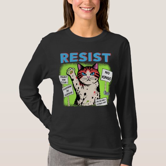 レジスタンス抗議猫 2025 Tシャツ (正面)
