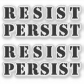 レジスタント – 黒文字 シール (正面)