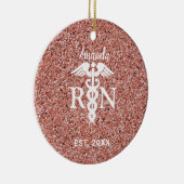 レジスタードナースピンクローズ金ゴールドグリッター セラミックオーナメント (右)