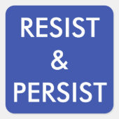 レジストと持続:青はっきりした色の白い文字 スクエアシール (正面)