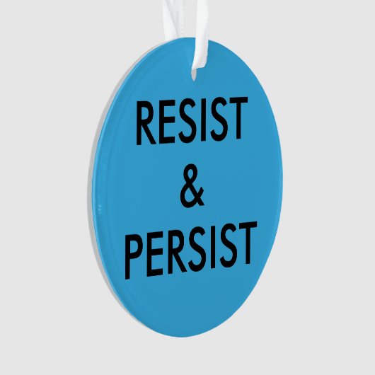 レジストと永続性、明るく暗いはっきりした青色の文字 オーナメント (正面)