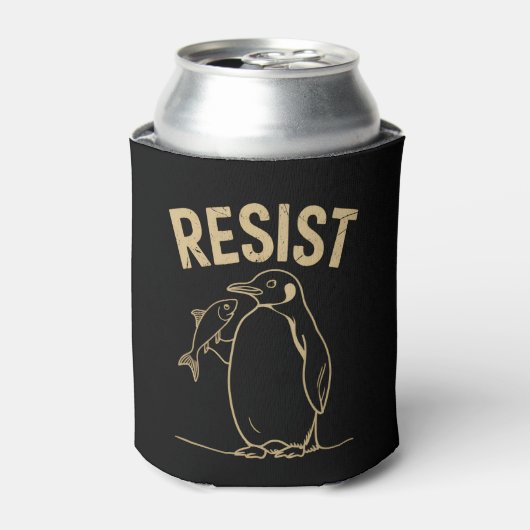 レジストペンギンズアクティビズム抗議ヴィンテージ 缶クーラー (缶正面)