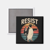 レジストペンギンズアクティビズム抗議関税レトロ マグネット (正面/裏面)