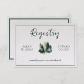 レジストリエンクロージャカード素朴、水彩フォレスト エンクロージャーカード (正面/裏面)