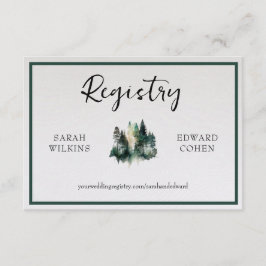 レジストリエンクロージャカード素朴、水彩フォレスト エンクロージャーカード