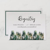 レジストリエンクロージャカード素朴、水彩フォレスト エンクロージャーカード (正面/裏面)
