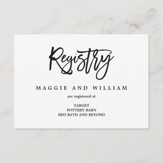 レジストリカード – ブラシ付きチャーム エンクロージャーカード (正面)