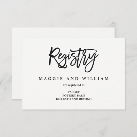 レジストリカード – ブラシ付きチャーム エンクロージャーカード (正面/裏面)