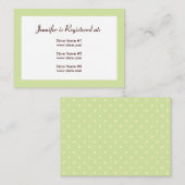 レジストリカード – 緑と黄色の水玉模様 エンクロージャーカード (正面/裏面)