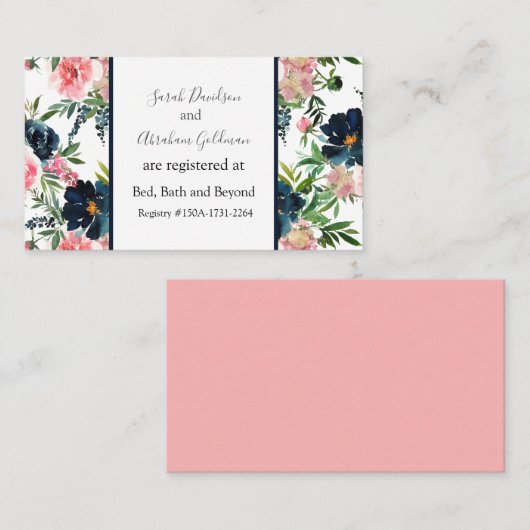 レジストリカ結婚ードのエンクロージャカードフローラ 名刺 (正面/裏面)