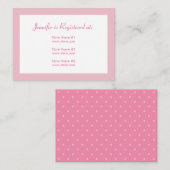 レジストリーカード - ピンクの水玉模様 エンクロージャーカード (正面/裏面)