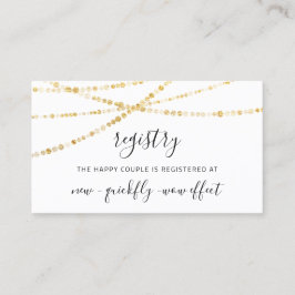 レジストリ披露宴エンクロージャカードホワイト金ゴールドストリン 名刺