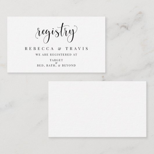 レジストリ結婚式招待状挿入エンクロージャカード エンクロージャーカード (正面/裏面)