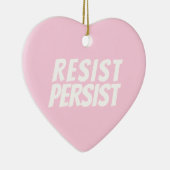 レジスト光ピンクかわいいハートクリスマス セラミックオーナメント (右)