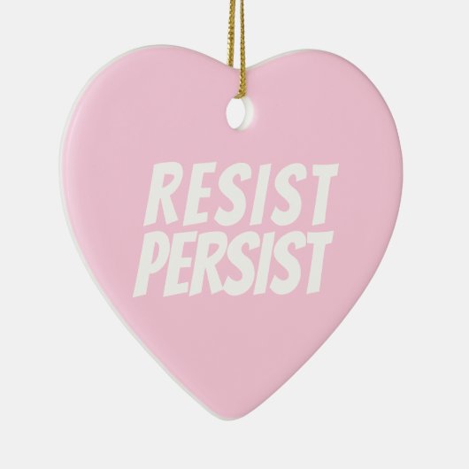 レジスト光ピンクかわいいハートクリスマス セラミックオーナメント (右)